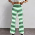 thumbnail image 1 of Leggings for Women Women Tight Fitting Hip Hugging Shapewear Striped Flared Pants Yoga Pants Leggings for Women Tummy Control Green S, 1 of 7