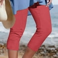thumbnail image 1 of Maoxin Leggings for Women Womens Athletic Cropped Pants Solid Color Casual Elastic Waist Beach Pants Leggings for Women Tummy Control Red 2XL, 1 of 5