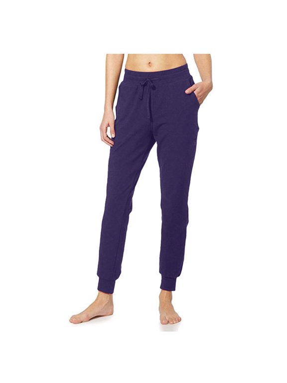 Maoxin Leggings for Women's New Solid Color Drawstring With Pocket Elastic Leggings Jogging Sports Pants Leggings for Women Tummy Control Purple L