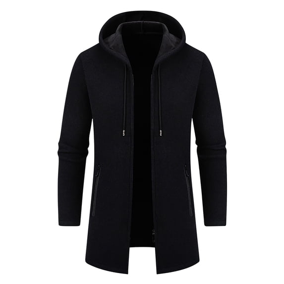 Maoxin Men Jacket Men's Casual Fashionable Long Sleeved Hooded Pocket Jacket Long Sleeve Hooded Casual Outwear Jackets Jacket Coats , Black , XL