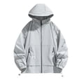thumbnail image 1 of Maoxin Men Jacket Men's Casual Loose Fitting Workwear Long Sleeved Hooded Jacket Long Sleeve Hooded Casual Outwear Jackets Jackets for Men , Gray , 7XL, 1 of 5