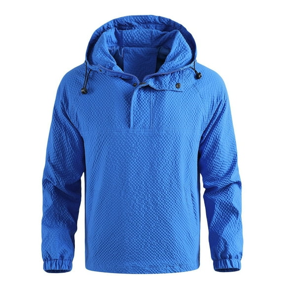 Maoxin Men Jacket Men's Fashion Casual Outdoor Work Bag Long Sleeve Hooded Casual Coat/jacket Jacket Jacket Coats , Blue , S