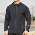 thumbnail image 1 of Maoxin Men Jacket Men's Solid Color Breathable Sports And Ditness Training Long Sleeved Hooded Casual Windbreaker Jacket Jacket Coats , Dark Gray , 3XL, 1 of 7