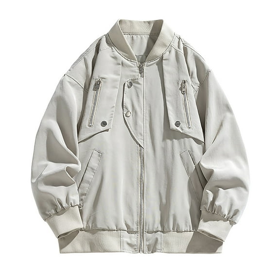 Maoxin Men Jacket Men's Stitching Drawstring Hooded Slim Fashion Jacket Coat Outwear Jacket Coats , Beige , 4XL