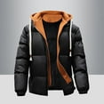 thumbnail image 1 of Maoxin Men Jacket Men's Stitching Drawstring Hooded Slim Fashion Jacket Coat Outwear Jackets for Men , Black , 2XL, 1 of 8