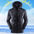 thumbnail image 1 of Maoxin Men Jacket Men's Summer Solid Color Sunscreen Thin Long Sleeved Hooded Casual Jacket Jacket Coats , Black , XL, 1 of 4