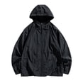 thumbnail image 1 of Maoxin Men Jacket Men's Sunscreen Suit Long Sleeved Hooded Casual Jacket Jackets for Men , Black , L, 1 of 5