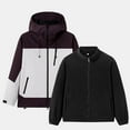 thumbnail image 1 of Maoxin Men Jacket Outdoor Men's Three In One Hiking Jacket Men's Windproof Jacket Warm And Thick Long Sleeved Hooded Casual Jacket/jacket Plus Size Jacket for Men , Purple , XL, 1 of 5
