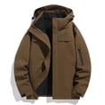 thumbnail image 1 of Maoxin Men Jacket Outdoor Men's Three In One Hiking Jacket Men's Windproof Jacket Warm And Thick Long Sleeved Hooded Casual Jacket/jacket Plus Size Jacket for Men , Coffee , L, 1 of 8