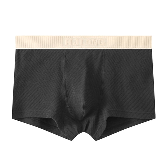 Maoxin Men'S Underwear Casual Solid Color Summer Solid Elastic Waist Boxers Home Pants Shorts Men's Boxer Briefs Black XL