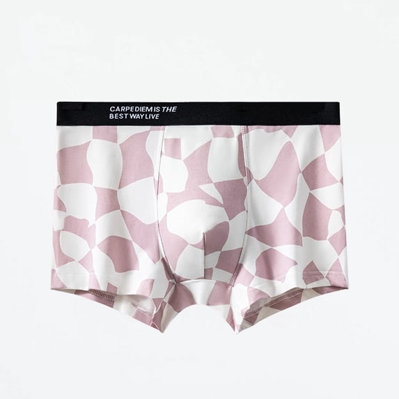 Maoxin Men'S Underwear Digital Printing Breathable Close Fitting Underpants Comfortable Boxers Underwear Men Pink 2XL