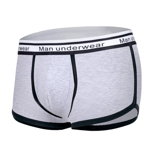 Maoxin Men'S Underwear Seamless Sexy Solid Color Letters Comfortable Breathable Boxers Underwear Underwear Men Gray L