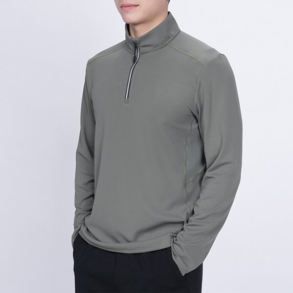 Maoxin Men's Casual Top Round Neck Fake Casual Sports Top Long Sleeved Top/shirt , Army Green , M