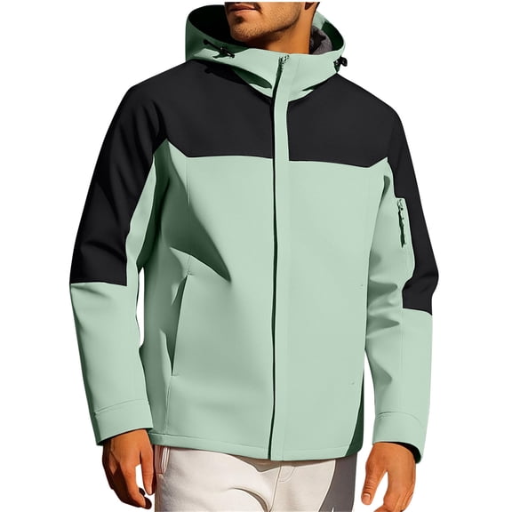 Men's Jackets With Multiple Pockets Zipper Hoodid Sports Coat Thin Outdoor Mountaineering Riding Windproof Work Coat Jackets Hooded