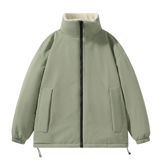 Maoxin Men's Coats Men's Casual Loose Fitting Workwear Long Sleeved Hooded Jacket Green S