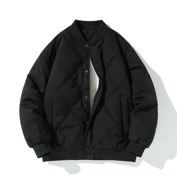 Maoxin Men's Coats Men's Casual Winter Standing Collar Long Sleeved Hooded Jacket Long Sleeve Hoodless Casual Outwear Jackets Black L