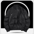 thumbnail image 1 of Maoxin Men's Coats Men's Fashion Solid Color Zipper Pocket Long Sleeved Casual Jacket Black XL, 1 of 8