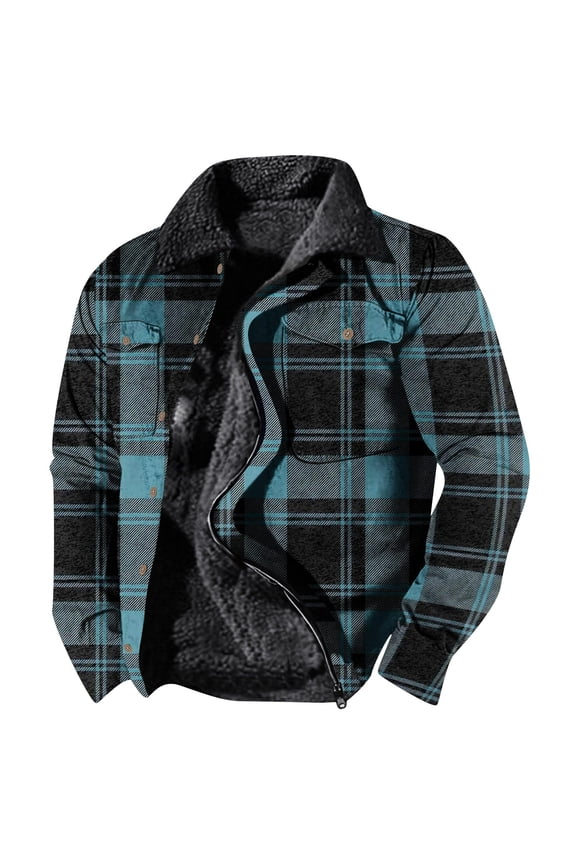 Men's Coats Men's Printed Thick Side Seam Pocket Casual Zipper Loose Cotton Jacket Multicolor S