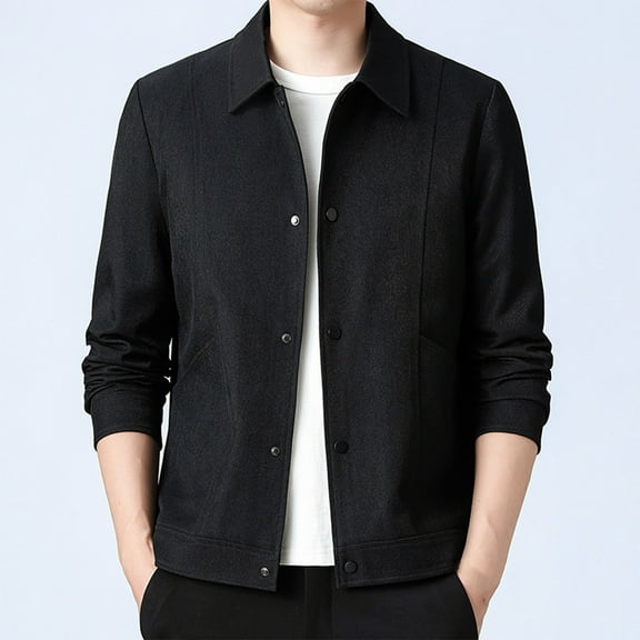 Maoxin Men's Coats Men's Stitching Drawstring Hooded Slim Fashion Jacket Coat Outwear Workwear Jacket Black L