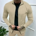 thumbnail image 1 of Maoxin Men's Coats and Jackets Fashion Men's Temperament Long Sleeve Hoodless Casual Outwear Jackets Khaki L, 1 of 6