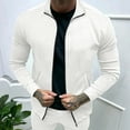 thumbnail image 1 of Maoxin Men's Coats and Jackets Fashion Men's Temperament Long Sleeve Hoodless Casual Outwear Jackets White S, 1 of 6