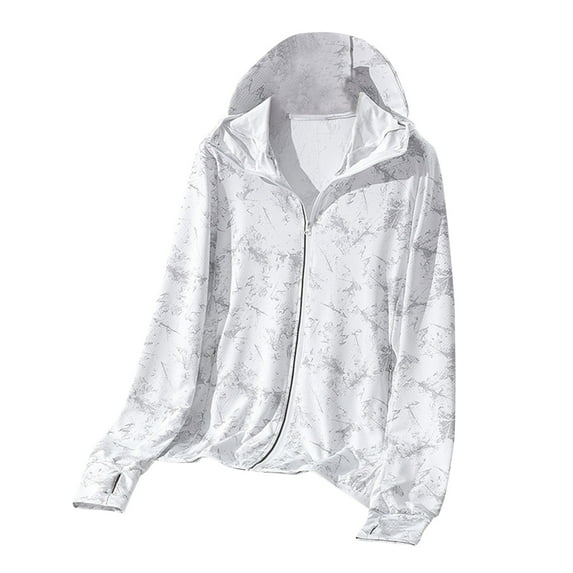 Maoxin Men's Coats and Jackets Men Summer Slim Long Sleeved Hooded Breathable And Sun Proof Clothing Men's Coats/Jackets , White , 2XL