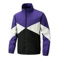 thumbnail image 1 of Maoxin Men's Coats and Jackets Men's Color Block Sports Zipper Pocket Long Sleeved Casual Jacket Purple 3XL, 1 of 7