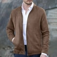 thumbnail image 1 of Maoxin Men's Coats and Jackets Men's Fashion Casual Sports Hoodless Jacket Long Sleeve Hoodless Casual Coat/jacket Coffee XL, 1 of 8