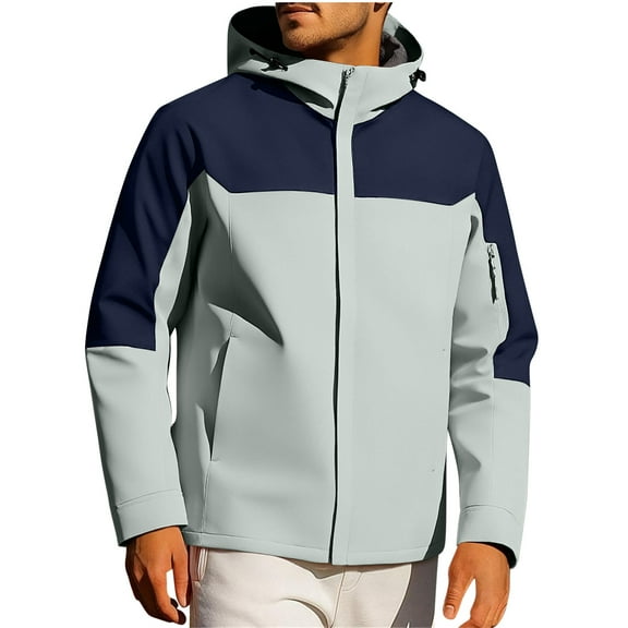 Men's Jackets With Multiple Pockets Zipper Hoodid Sports Coat Thin Outdoor Mountaineering Riding Windproof Work Coat Jackets Hooded
