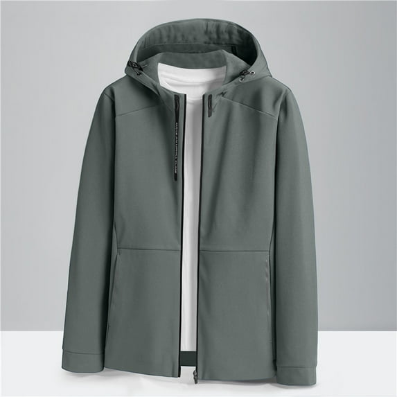 Maoxin Men's Jacket Fashion Men's Solid Color Long Sleeve Hoodless Casual Outwear Jackets Jackets for Men , Army Green , 3XL