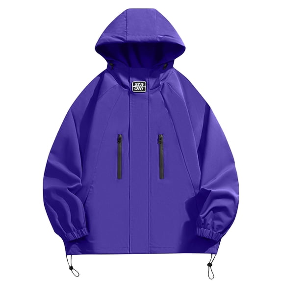 Maoxin Men's Jacket Fashionable Men's Long Sleeve Hooded Casual Comfortable Outwear Jackets Jacket Coats , Purple , 2XL