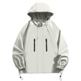 thumbnail image 1 of Maoxin Men's Jacket Fashionable Men's Long Sleeve Hooded Casual Comfortable Outwear Jackets Jacket Coats , White , 2XL, 1 of 7