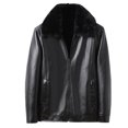 thumbnail image 1 of Maoxin Men's Jacket Men Leather Jacket Multiple Pockets Zipper With Coat Solid Color Long Sleeved Hoodless Leatherwear Coat Plus Size Leather Jacket Black 2XL, 1 of 7