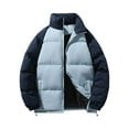 thumbnail image 1 of Maoxin Men's Jacket Men' Solid Color Down Jacket With Warm Zipper Pocket Long Sleeved Hooded Casual Jacket Light Blue 2XL, 1 of 3