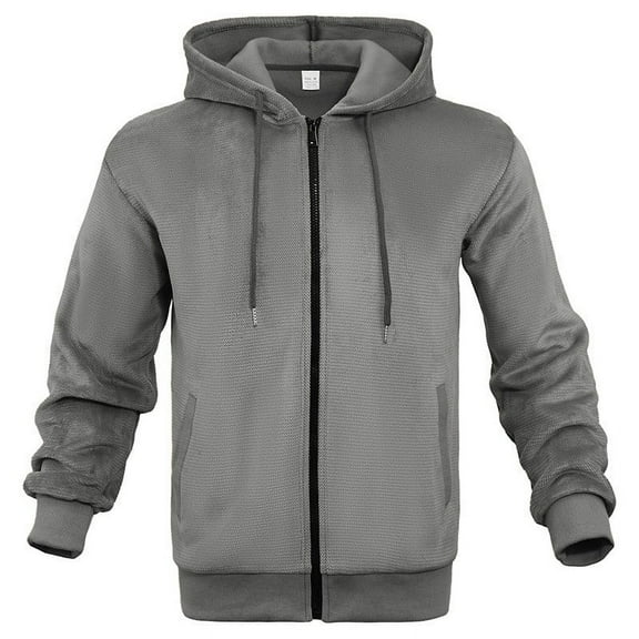 Maoxin Men's Jacket Men's Casual Fashionable Long Sleeved Hooded Pocket Jacket Long Sleeve Hooded Casual Outwear Jackets Jacket Coats , Gray , 2XL