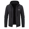 thumbnail image 1 of Maoxin Men's Jacket Men's Casual Fashionable Long Sleeved Hooded Pocket Jacket Long Sleeve Hooded Casual Outwear Jackets Plus Size Jacket for Men , Dark Gray , 3XL, 1 of 5
