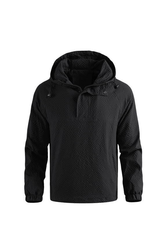 Men's Jacket Men's Fashion Casual Outdoor Work Bag Long Sleeve Hooded Casual Coat/jacket Jacket Jacket Coats , Black , XL