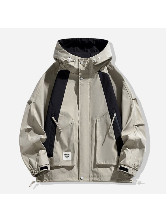 Men's Jacket Men's Fashion Casual Plus Size Hardshell Long Sleeved Hooded Casual Coat/jacket Jackets for Men , Gray , 5XL