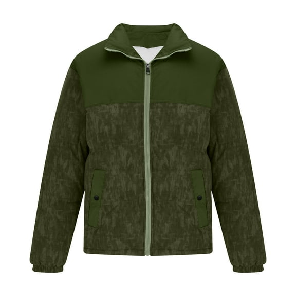 Maoxin Men's Jacket Men's Fashion Solid Color Long Sleeve Hoodless Casual Outwear Jackets Army Green L