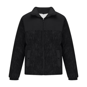 Maoxin Men's Jacket Men's Fashion Solid Color Long Sleeve Hoodless Casual Outwear Jackets Black L
