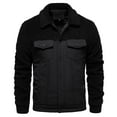 thumbnail image 1 of Maoxin Men's Jacket Men's Jacket Casual Lambswool Jacket Long Sleeve Hoodless Casual Jacket Black M, 1 of 7
