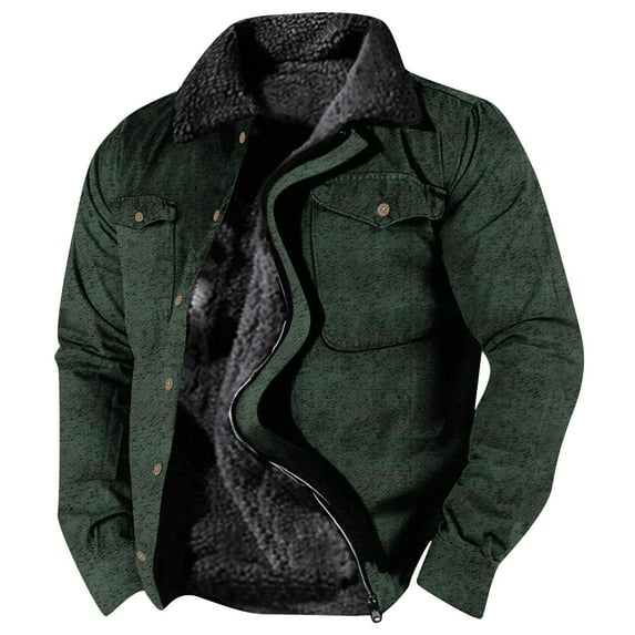 Maoxin Men's Jacket Men's Printed Thick Side Seam Pocket Casual Zipper Loose Cotton Jacket Multicolor S