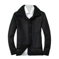 thumbnail image 1 of Maoxin Men's Jacket Men's Reversible Grain Suede Thickened Leather Coat Long Sleeve Hoodless Leather Jacketss for men Black 4XL, 1 of 4