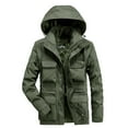 thumbnail image 1 of Maoxin Men's Jacket Men's Solid Color Baseball Suit Functional Multi Pocket Coat Three Coat Work Jacket Jackets for Men , Army Green , 2XL, 1 of 7