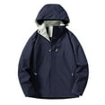thumbnail image 1 of Maoxin Men's Jacket Men's Solid Color Pocket Detachable Hooded Sports Water Proofjing Long Sleeved Jacket Jackets for Men , Navy , 5XL, 1 of 2