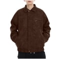 thumbnail image 1 of Maoxin Men's Jacket Men's Solid Color Pocket Zipper Jacket Jacket Coffee XL, 1 of 6