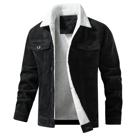 Maoxin Men's Jacket Men's Solid Color Reversible Solid Color Jacket With Multiple Pockets Long Sleeves And No Hat Casual Jacket/jacket Black XL