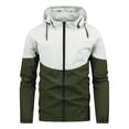 thumbnail image 1 of Maoxin Men's Jacket Men's Spring Color Combination Fashion Hooded Everything Trend Long-sleeved Hooded Casual Coat/jacket Plus Size Jacket for Men , Green , 3XL, 1 of 6