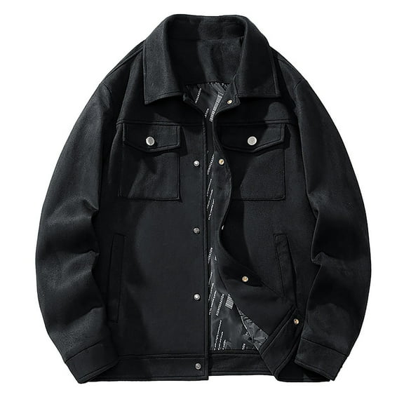 Maoxin Men's Jacket Men's Stitching Drawstring Hooded Slim Fashion Jacket Coat Outwear Black 4XL