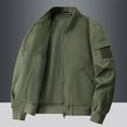 thumbnail image 1 of Maoxin Men's Jacket Men's Stitching Drawstring Hooded Slim Fashion Jacket Coat Outwear Jacket Coats , Army Green , XL, 1 of 8